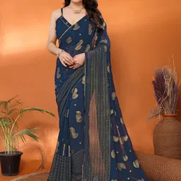 DIVASTRI Ethnic Motifs Poly Georgette Saree-image-11