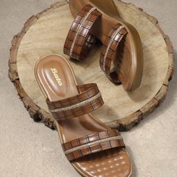 Bata Embellished PU Wedge Sandals-49