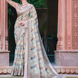 Anouk Geometric Zari Printed Saree-picture-7