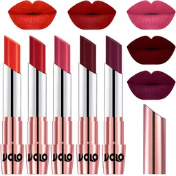 VOLO Set Of 5 Creme Matte Lipsticks 3.5g -Coral 39-Tomato Red 40-Pink 41-Maroon 42-Wine 47-image-98