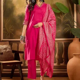 Sangria Women Straight Kurta Sets Kurta Sets With Dupatta-image-80