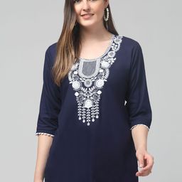 STYLE PREZONE Women Embroidered Thread Work Thread Work Kurti-picture-51