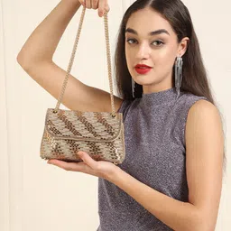 Justin Whyte Embellished Structured Shoulder Bag with Quilted image 5