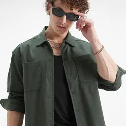 HIGHLANDER Men Solid Oversized Casual Shirt-picture-2
