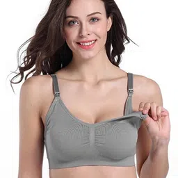 DClub Grey Non-Wired Nylon Maternity Bra-picture-0