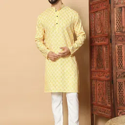 FoxDX Men Geometric Thread Work Kurta-picture-13