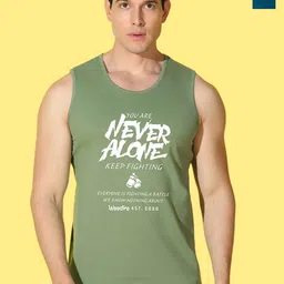 WOOSTRO Pack Of 2 Printed Combed Cotton Gym Vests VWS26(RUN PEACOCK)(ALONE LGTGREEN)-image-70