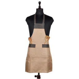 Kuber Industries Jute 2 Front Pocket Kitchen Apron-22