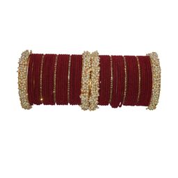 HouseOfCommon Maroon Alloy Bangles-image-15