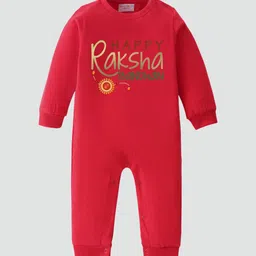 BLUSHES Infants Raksha Bandhan Printed Pure Cotton Romper-image-77