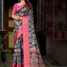 J 6 DESIGNER Floral Printed Zari Saree-picture-46