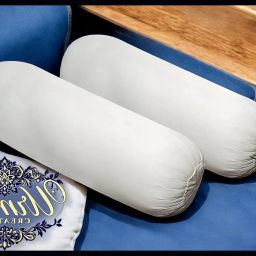 Round Microfibre Solid Bolster Pack of 2-image-98