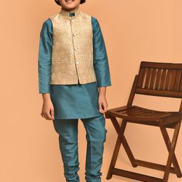 PRINTINDIA Boys Mandarin Collar Regular Straight Kurta with Pyjamas-image-97