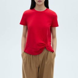 MANGO Twisted Detail Pure Cotton T-shirt-image-47