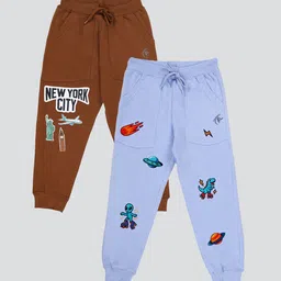 KiddoPanti Boys Pack of 2 Printed Track Pants-picture-44