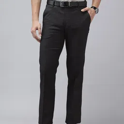 Arrow Men Hudson Tailored Fit Checked Formal Trousers-picture-9