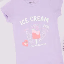 Pantaloons Junior Girls Typography Printed Round Neck Cotton T-shirt-picture-27