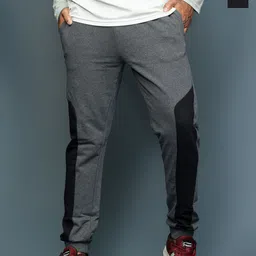 Moda Rapido Men Colourblocked Cotton Mid-Rise Joggers-picture-15