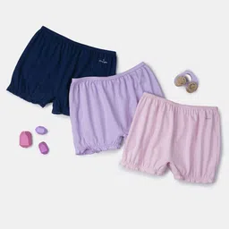 Jockey Girls Pack Of 3 Pure Cotton Boxer Style Briefs SG06-0305-FTBDL-35