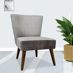 GLOBALLY INDIAN Grey & Brown Modern Accent Wooden Lounge Chair-image-67