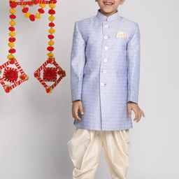JBN Creation Boys Self Design Sherwani Set-picture-38