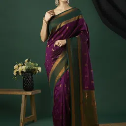 HI FI NX Woven Design Pure Silk Banarasi Saree-image-9