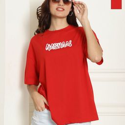Metronaut Women Pack of 2 Pink Panther Graphic Printed Cotton Oversized T-shirts-image-59