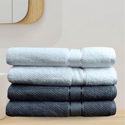 SENSES White & Charcoal 4 Cotton 550 GSM Bath Towel-4