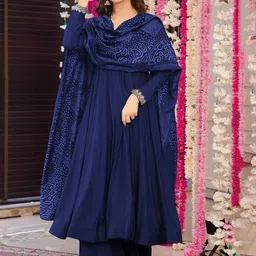 KERI PERRY Women Embroidered Thread Work Kurta with Palazzos & Dupatta-picture-41