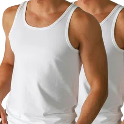 Yuneek Pack Of 2 Cotton Sleeveless Stretchable & Breathable Undershirt - COTTON-VEST-02-XL-picture-4