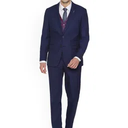 Van Heusen Slim-Fit Single-Breasted Three-Piece Suit-image-34