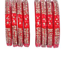 Unique dream Set Of 8 Glass Stone-Studded Bangles-image-23