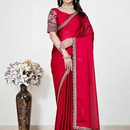 ANJANI TEXTILE Embellished Sequinned Tissue Heavy Work Saree-image-40