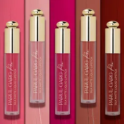 Parul Garg Set Of 5 Silk Matte velvet Long Wear Liquid Lipstick - 3 ml Each-2