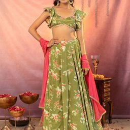 KASYA Printed Ready to Wear Lehenga & Blouse With Dupatta-16