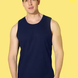 WOOSTRO 2-Pcs Odour-Free Combed Cotton Innerwear Vests VWS26(RUN YELLOW)(PLAIN NAVY)-picture-6