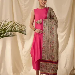 InWeave Women Regular Kurta with Palazzos & With Dupatta-picture-10