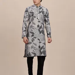 Anouk Floral Printed Mandarin Collar Cotton Straight Kurta-image-93