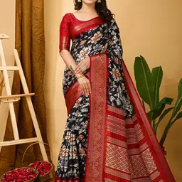 KALINI Floral Zari Art Silk Banarasi Saree-image-98