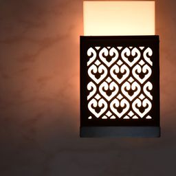Gojeeva Black & White Textured Contemporary Wooden Rectangle Shaped Wall Lamp-31