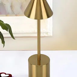 Homesake Gold-Toned Frustum Shaped Table Lamp-picture-33