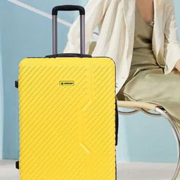 WROGN Hard-Sided Small Yellow Unisex Trolley Bag-image-12