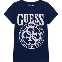 GUESS kids Girls Typography Printed Round Neck Cotton T-shirt-picture-47