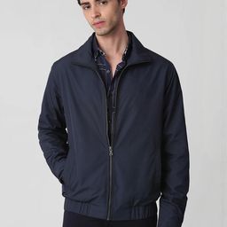 Mufti Men Spread Collar Solid Bomber Jacket-picture-23