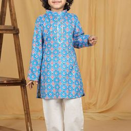 Cutiekins Boys Floral Printed Regular Kurta with Pyjamas-52