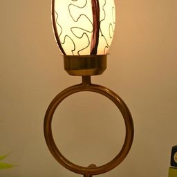SOMIL Black & White Printed Glass Cylindrical Shaped Table Lamp-image-18