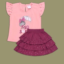 Wish Karo Girls Printed Top with Skirt-image-57