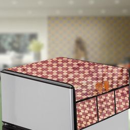The Furnishing Tree Peach Surface Patterned PVC Fridge Top Cover-image-70