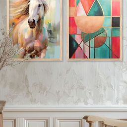 Kotart White & Blue 2 Piece Wood Birds and Animals Wall Paintings-picture-37