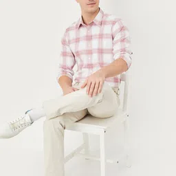 max Men Gingham Checks Checked Casual Shirt-image-36